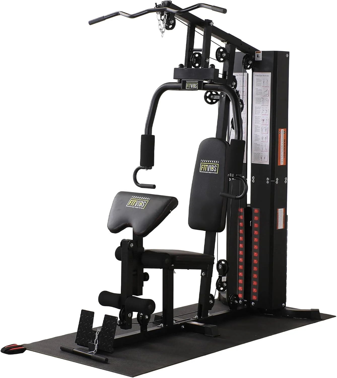 b32942d8e656052c73bda7c8b985efcaa4fd556fdeb0c98fb25d6d72162153a9 BalanceFrom Multifunctional Steel Frame Home Gym Machine with Floor Mat