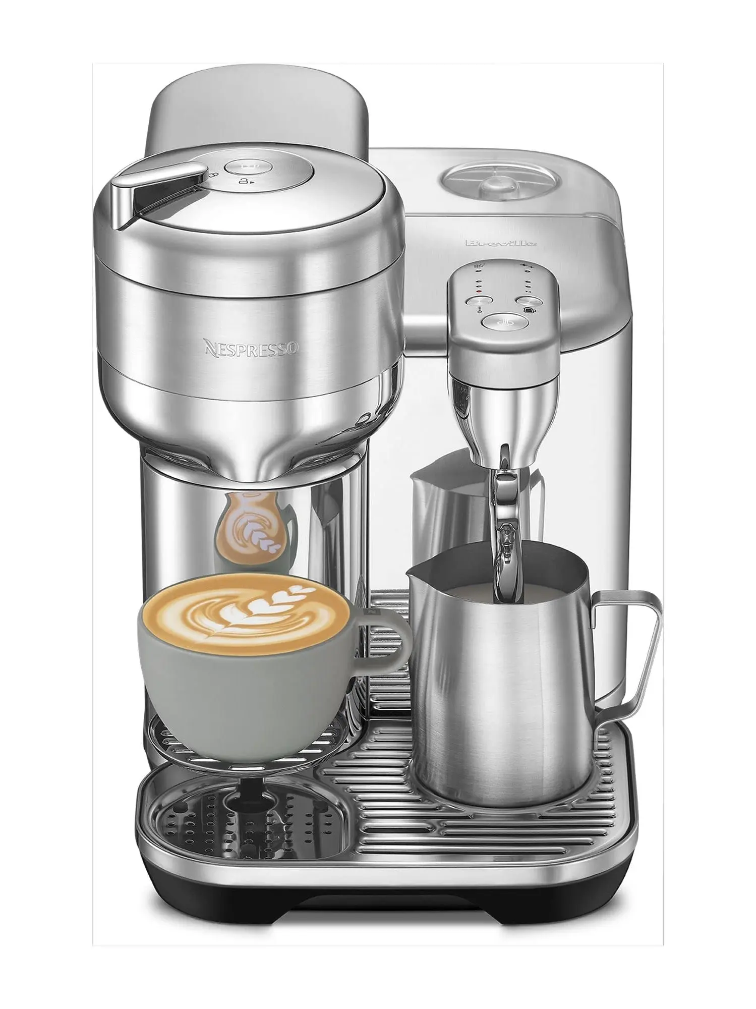 b34993e37f912dd5ca024234fd11f651a8c69c3411ae71692610975f21d430f8 Nespresso Vertuo Creatista Coffee Maker, Brushed Stainless Steel, 2L Capacity, Milk Frother, 6 Sizes, Quick Heat-Up, Compatible with Vertuo Capsules
