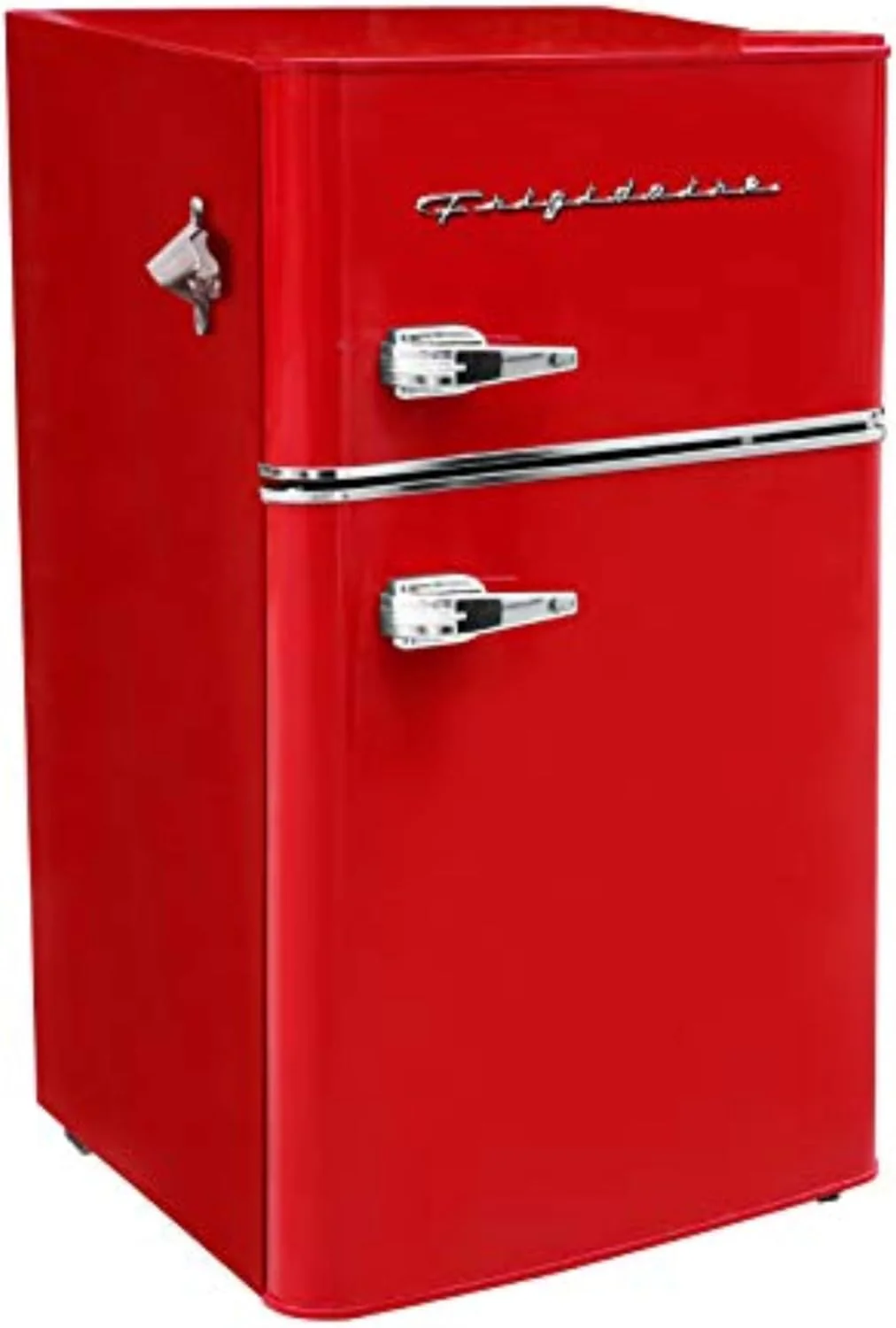 b36a28fd5cd5eab87fb8f1e6f55b4c4b530d8fd54d34038f28f243afb25cca81 Frigidaire Retro Mini Fridge with Freezer Side Bottle Opener-Small 2 Door Refrigerator for Office Bar or College Dorm Room-3.1 Cu Ft ¨C 19¡±"D x 20.5" W x 33.5" H(Red/Double Door/Refrigerator)
