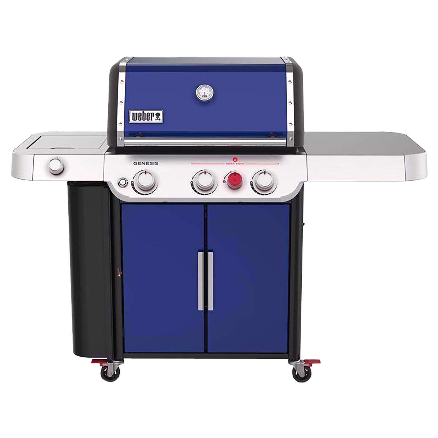 b4385fd2236ad5ad8a5ac4ee11e59752cbdc6e54e9522ca2e51d12cc3fa450cb Weber Genesis E-335 3 Burner Liquid Propane Grill Deep Ocean Blue