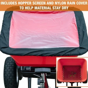 Walk Behind Push Spreader, 100lb Capacity, For Salt, Ice Snow Melt, Included Grate Cover With Enclosed Gearbox for Protection.(Spreader)