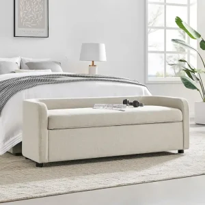 Wendy Storage Bench(Meridian Cream / Fabric)