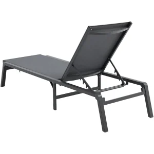 Chaise Lounge Chairs Outdoor, Aluminum Patio Lounge Chairs with Adjustable 5-Position, Folding Pool Lounge Chairs Recliner(Grey, 2 Pcs)