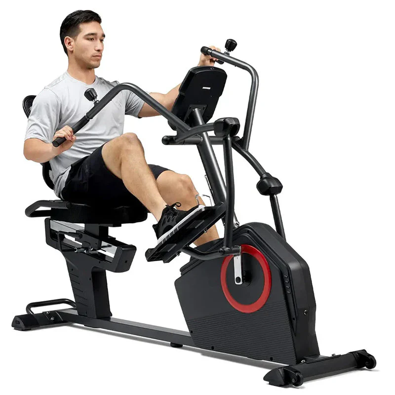 b5ce01d973039622c139cf9dbb4f54eb2269f987f0087e28ec384a829b6e91df Health Fitness Smart Recumbent Elliptical Bike with Bluetooth, 16 Resistance Levels, and App ¨C SF-RBE4886SMART