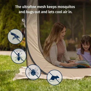 EAST OAK Screen House Tent Pop-Up Portable Screen Room Canopy Instant Screen Tent 10 x 10 FT(Brown/6?6 FT)