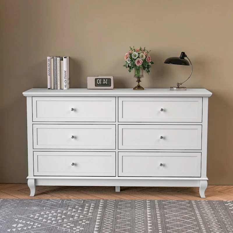 b5f8012d1aacaca83cf7f394c18d8b8851034da2ff651fe1336170e78d85e8f6 Dresser for Bedroom with Deep Drawers Wooden 6 Drawer Double Dresser(Black)