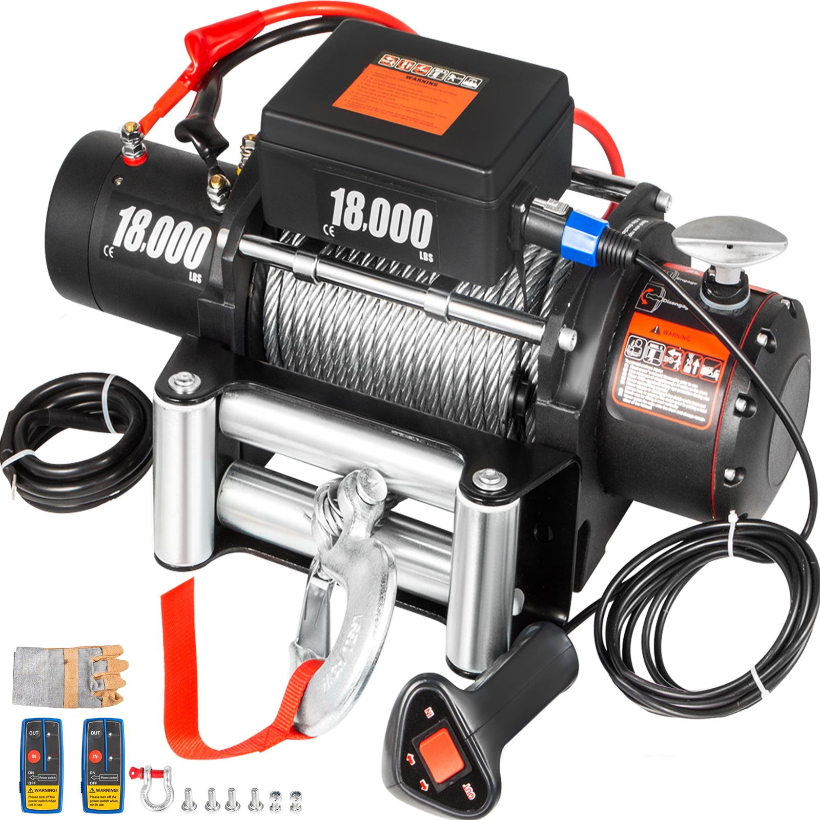 b6162b9fe68befc9a8a7fbfb796e798dfefe915072a23d4f5405c517e93cd023 18000LBS Electric Winch 12V Steel Cable Off-road ATV UTV Truck Towing Trailer