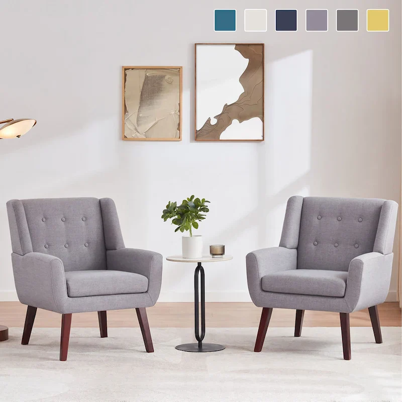 b779f6e7bca130246890a022458bc12eba84752ffdf39af302f2ca803ccb656e HUIMO Set of 2 Modern Tufted Accent Chair(Dark Blue)