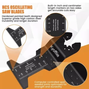 KLYNE - 10Pcs Oscillating Saw Blades, 1-3/4" Quick Release 10 Pcs, Black