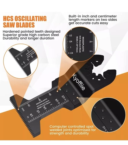 b7d3c28264fac68c58f1b9a6830ca14f8c933871421d9635bd4b38f78fc6e8c3 KLYNE - 10Pcs Oscillating Saw Blades, 1-3/4" Quick Release 10 Pcs, Black