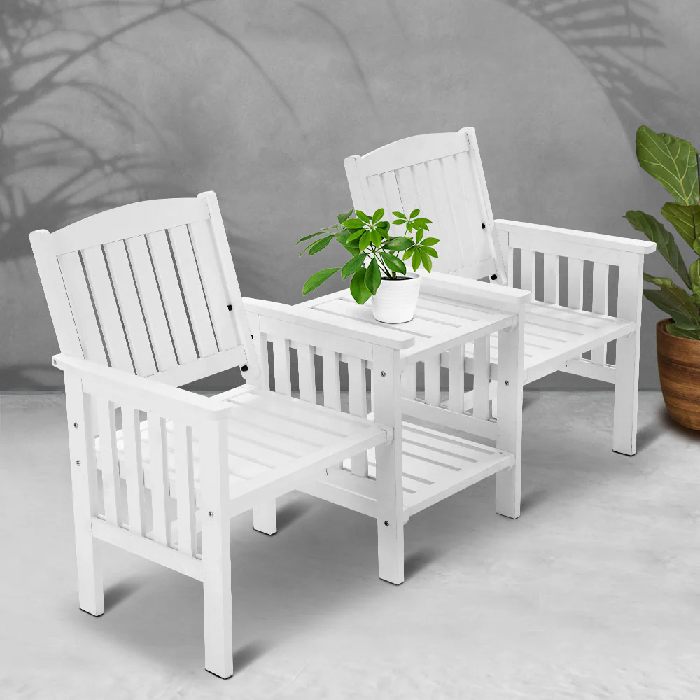b88cd2b980e80eb88c4c4ff706ba2968f7d7079448838e2b3f01d38304ace4c9 Weather-Resistant 2-Seater Garden Bench with Table, Gardeon