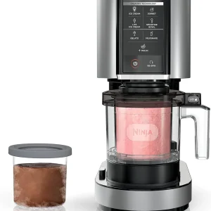 Ninja NC301 CREAMi Ice Cream Maker, for Gelato, Mix-ins, Milkshakes, Sorbet, Smoothie Bowls  More, 7 One-Touch Programs, with (2) Pint Containers  Lids, Compact Size, Perfect for Kids, Silver(7 One-Touch Programs + 2 Pints)