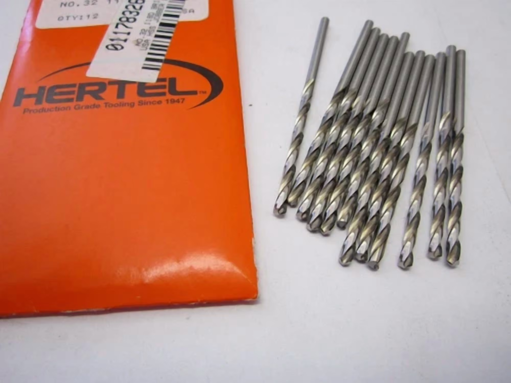 KLYNE - Lot Of 12 #32 High Speed Jobber Length Drill Bits 118 Degree Bright