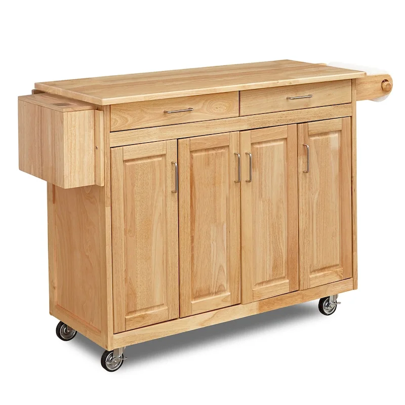 bb822aeccd0abf7d7bdf9bb9500975fb13ad187bf9b01ba755db5e1d56b04b29 Homestyles General Line Brown Wood Kitchen Cart - N/A(Brown/Kitchen Cart/WOOD)