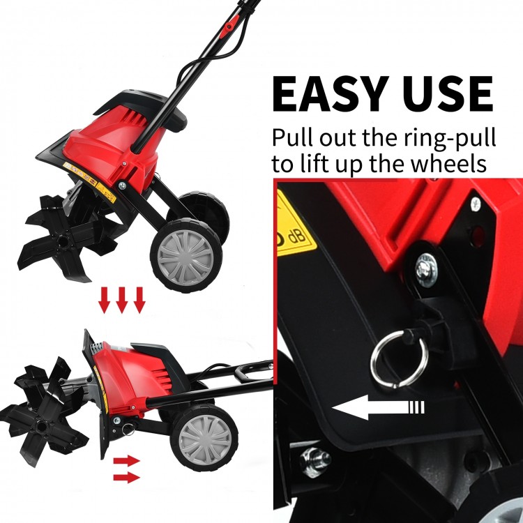 bb937ff351ee9a9bf40d3c5f5162b275f8859274f56daedecb3efd1a68762a0d Corded Electric Tiller and Cultivator 9-Inch Tilling Depth(14 inches)