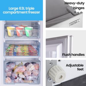 GECKO 160L Upright Portable Fridge / Freezer, 12V/24V for Motorhome and Caravan, Silver(Default Title)