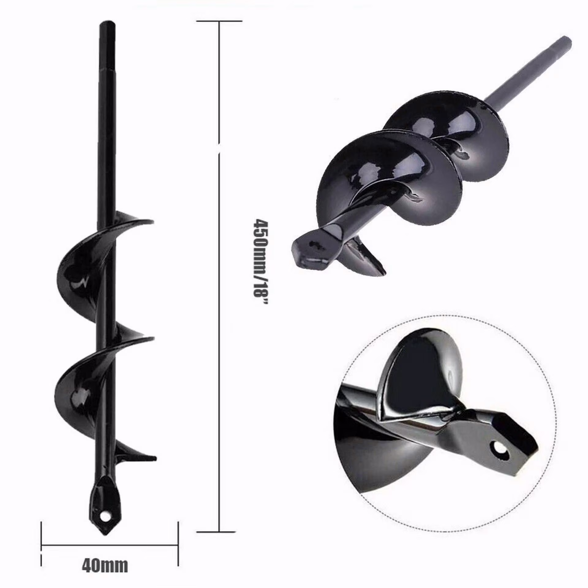 PURELY- 18'' Planting Auger Spiral Hole Drill Bit High Hardness For Garden Earth Bulb
