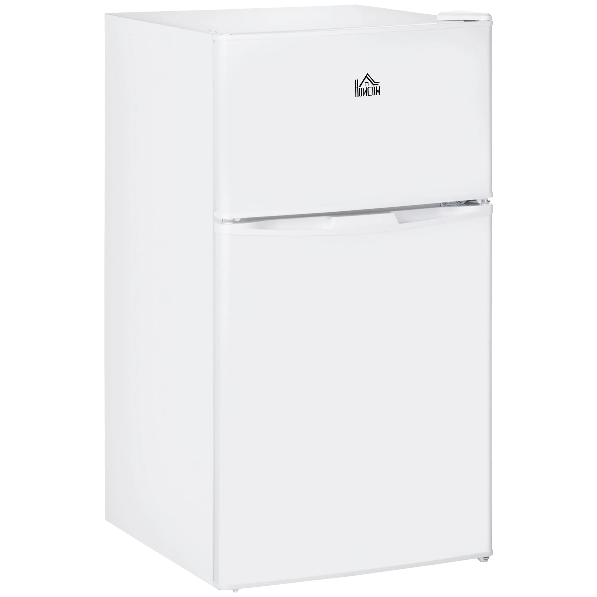 bd244bce293e0ee45ce5e5fc9f4540332863d16ee1de927db38f9978bff4a90f HOMCOM Double Door Mini Fridge with Freezer, 3.2 Cu.Ft Compact Refrigerator with Adjustable Shelf, Adjustable Thermostat(18 W x 19.75 D x 34 H/White)