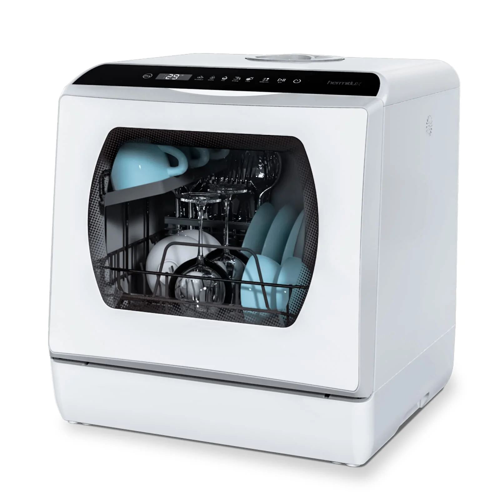 bdb507d16425c6db3783101789d13fec0cf0c163d7bbbc4c97b0a9ee1186b6c0 Hermitlux Countertop Dishwasher With 5-Liter Built-in Water Tank(Default/ONESIZE)
