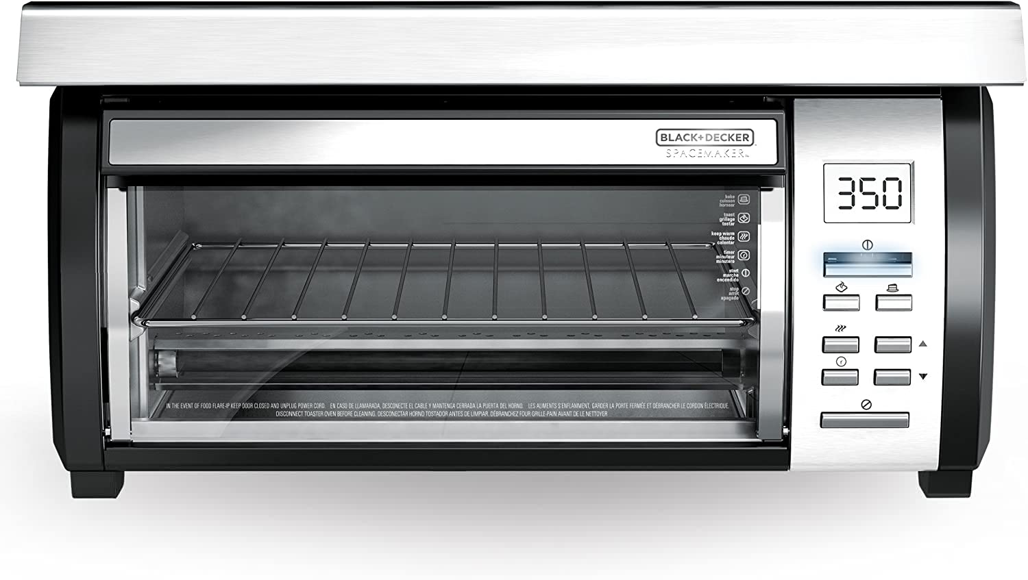 be252b949fd7446a83486fd6ab04472bfd0d6a9a981b6135fbfbff45f49f70d6 BLACK+DECKER SpaceMaker Under-Counter Toaster Oven, Digital Controls, Black/Stainless Steel, Fits 9¡ä¡ä Pizza, TROS1000D