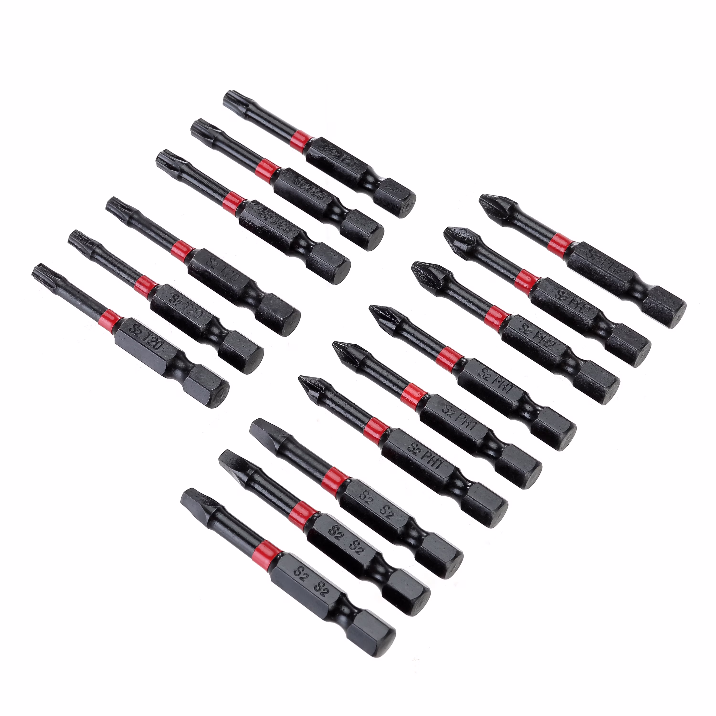 Hyper Tough 15 Piece 2" Impact Rated Screwdriver Bit Set