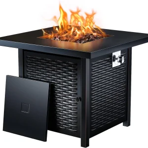 Gas Fire Pit Table, 50,000 BTU Outdoor Propane Fire Pit(32in)