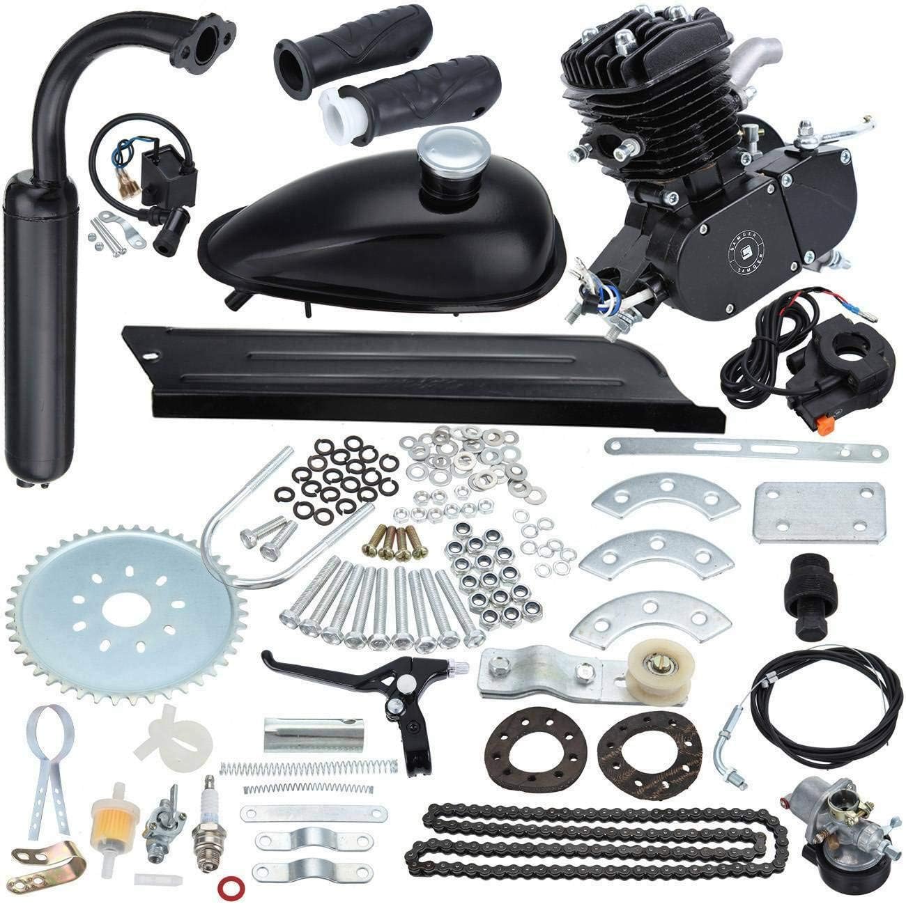 c0613765b2292c6e59cbca6fdce493b429e4d32bf3d9cd5db8bcb80b382d54bb Sange 50cc 2-Stroke Petrol Motor Conversion Kit for 26¡ä¡ä-28¡ä¡ä Bikes ¨C Black, Air-Cooled, Easy Install, Fuel Efficient