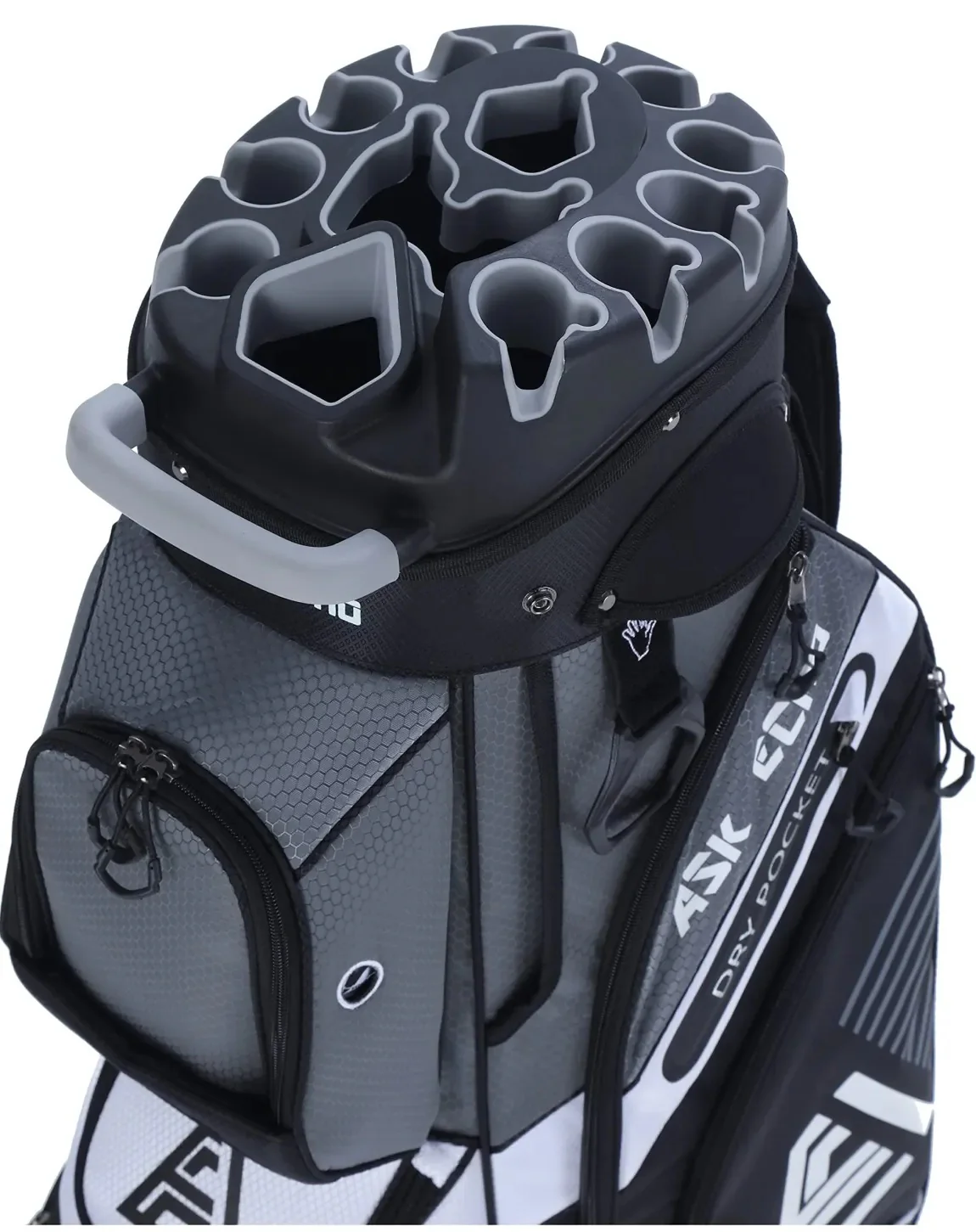 c0fae3b338a70947fa1c20154603d05b5b902f257f5e4efa79ecadb19c6e59e1 ASK ECHO T-Lock Golf Cart Bag with Handles and Rain Cover