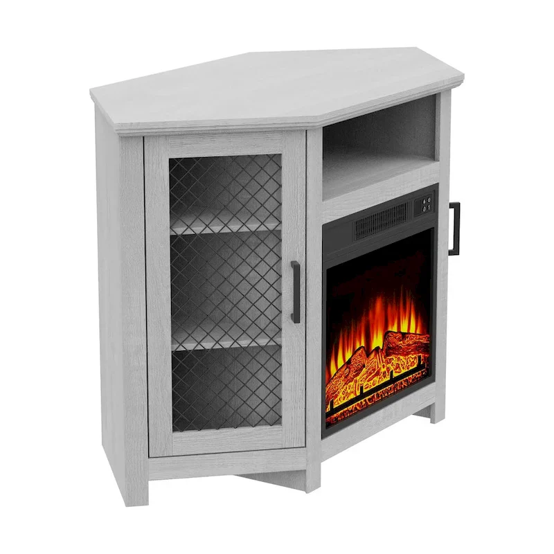 c3fb11e08ebc206c56ebd744416ea0c3a468637469a7d7045654c0b81e3fbc38 45 Industrial Corner Electric Fireplace TV Stands Console Table with 17 Electric Fireplace(Grey Wash)