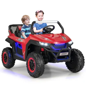 2-Seater Ride on Car, 12V Electric UTV w/Remote Control, Spring Suspension, High/Low Speed(Red)