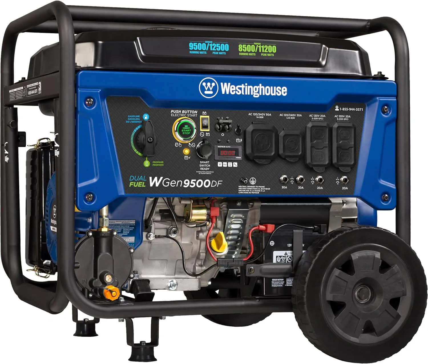 c493f11db0c06628b112ada4408feab2159646eb6599d40c85f2a3adaf717d9c Westinghouse Outdoor Power Equipment 12500 Peak Watt Dual Fuel Home Backup Portable Generator