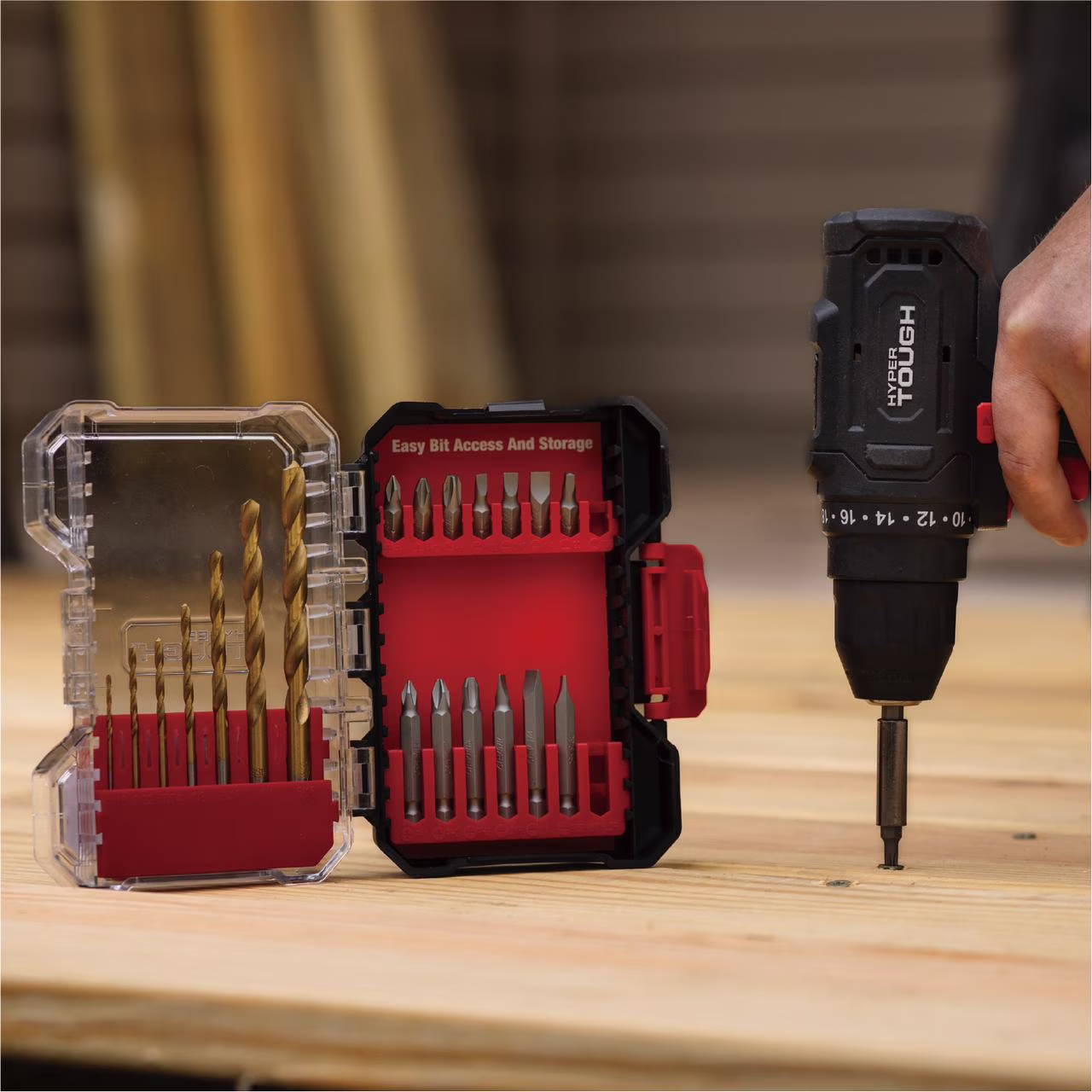 c4c33aca97a95c42e194f3bbc5419557a5bbfd1cb8ec3e4babd3bac08f9d11b1 Hyper Tough 22-Piece Drill & Drive Set in Click Fit™ Case