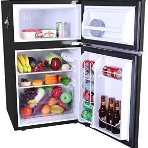 Frigidaire EFR840-RED 3.2 Cu Ft Red 2 Door Retro Bar Fridge with Side Bottle Opener(RED)