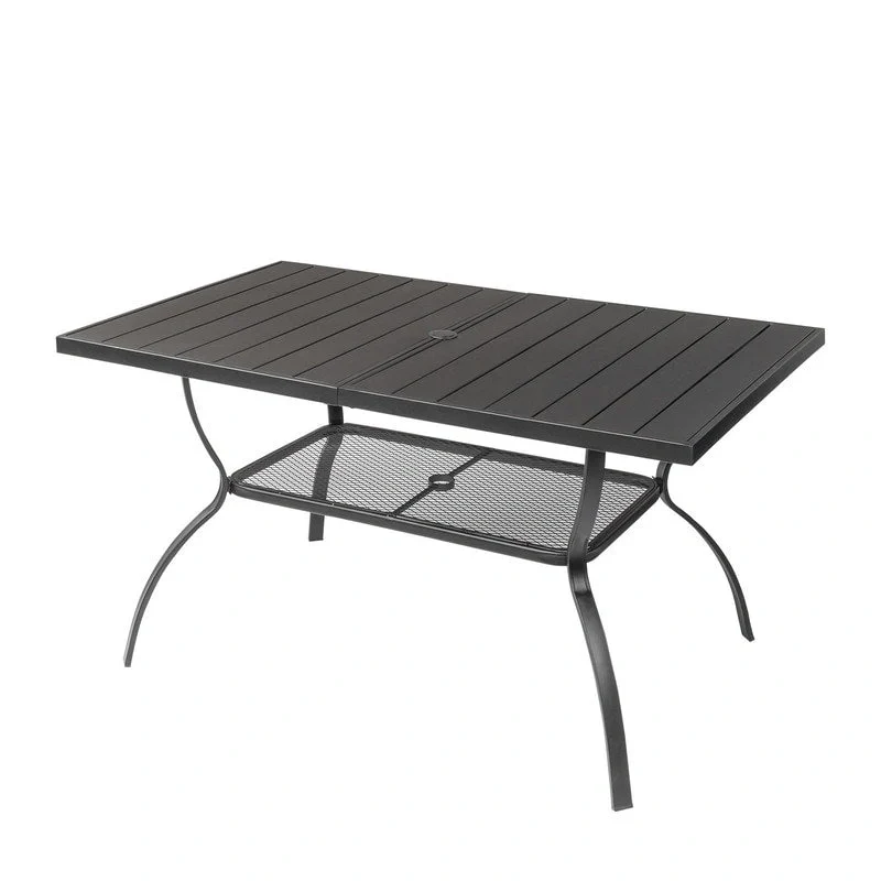 c6b103f8de9bbaae33a89ce84efa5f4bfd7c7fc8b12bca5211f3e7165928b0cb Patio 59 in. Wrought Iron Dining Table(Black)