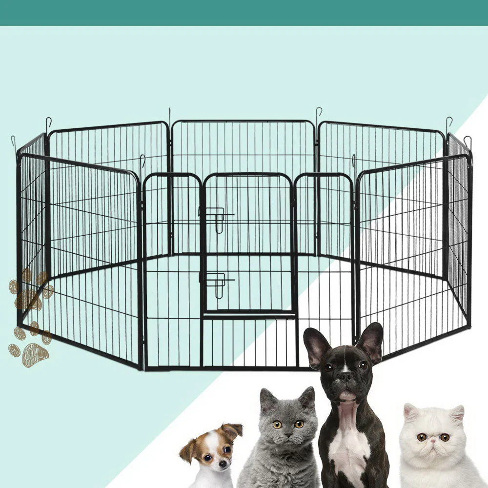 c6ff824a88aa4775069f71354d0ccbc81307e9a4ac5ca43351ebf37a7df8eaf7 Foldable 8 Panel Dog Playpen w/ Access Door - i.Pet