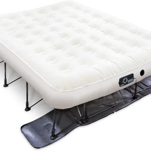 Ivation EZ-Bed (King) Air Mattress with Frame Rolling Case, Self Inflatable, Blow Up Bed Auto Shut-Off, Comfortable Surface AirBed, Best for Guest, Travel, Vacation, Camping(Twin)
