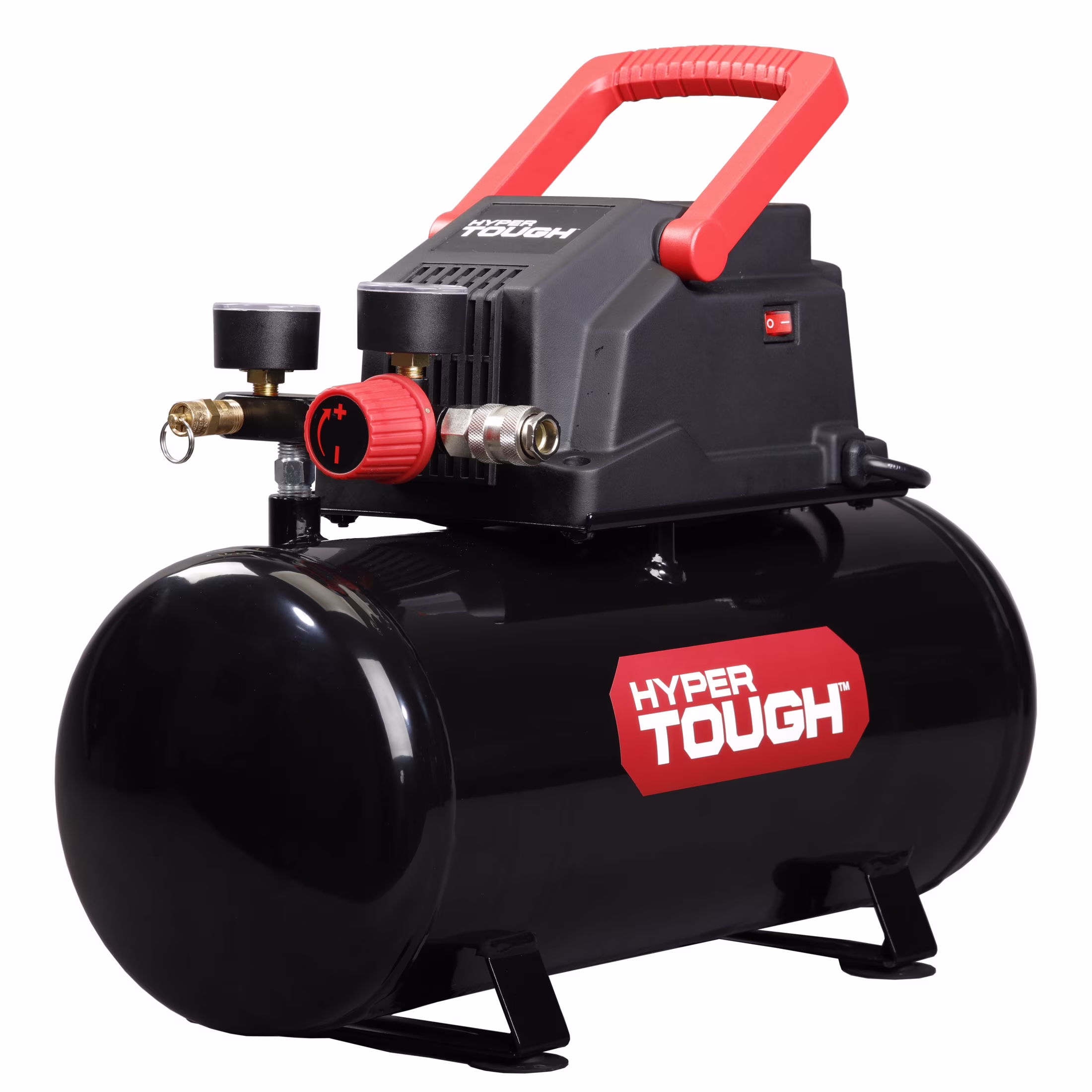 c85ae1fcf0df356b0d3f26730b19be5b560dcb3a3074b475b5ad42e2a0ca105d Hyper Tough Black 100 PSI Oil-free Portable Air Compressor 3 gal