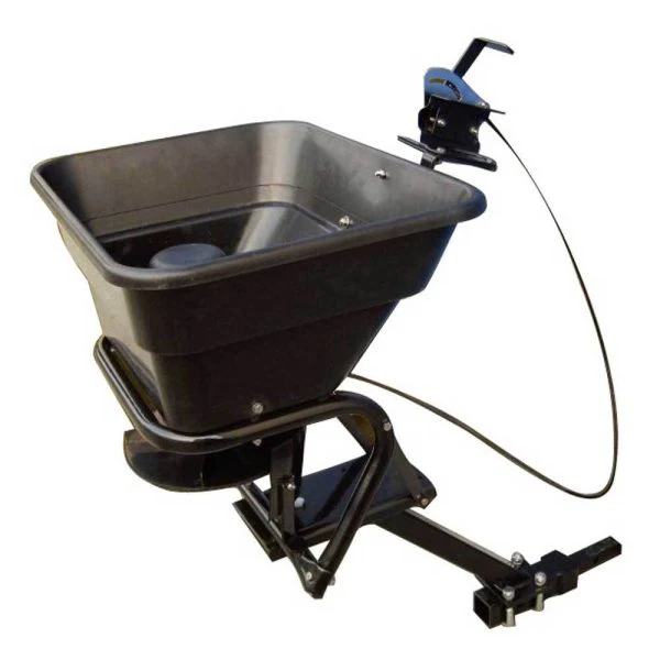 ca62e8b4eeb4a33e1273d32b900c066712ef24ab932ff7574c3d5f50891ad709 12V ATV Hitch Mount Receiver 80 lb. Grass, Seed, Fertilizer Spreader