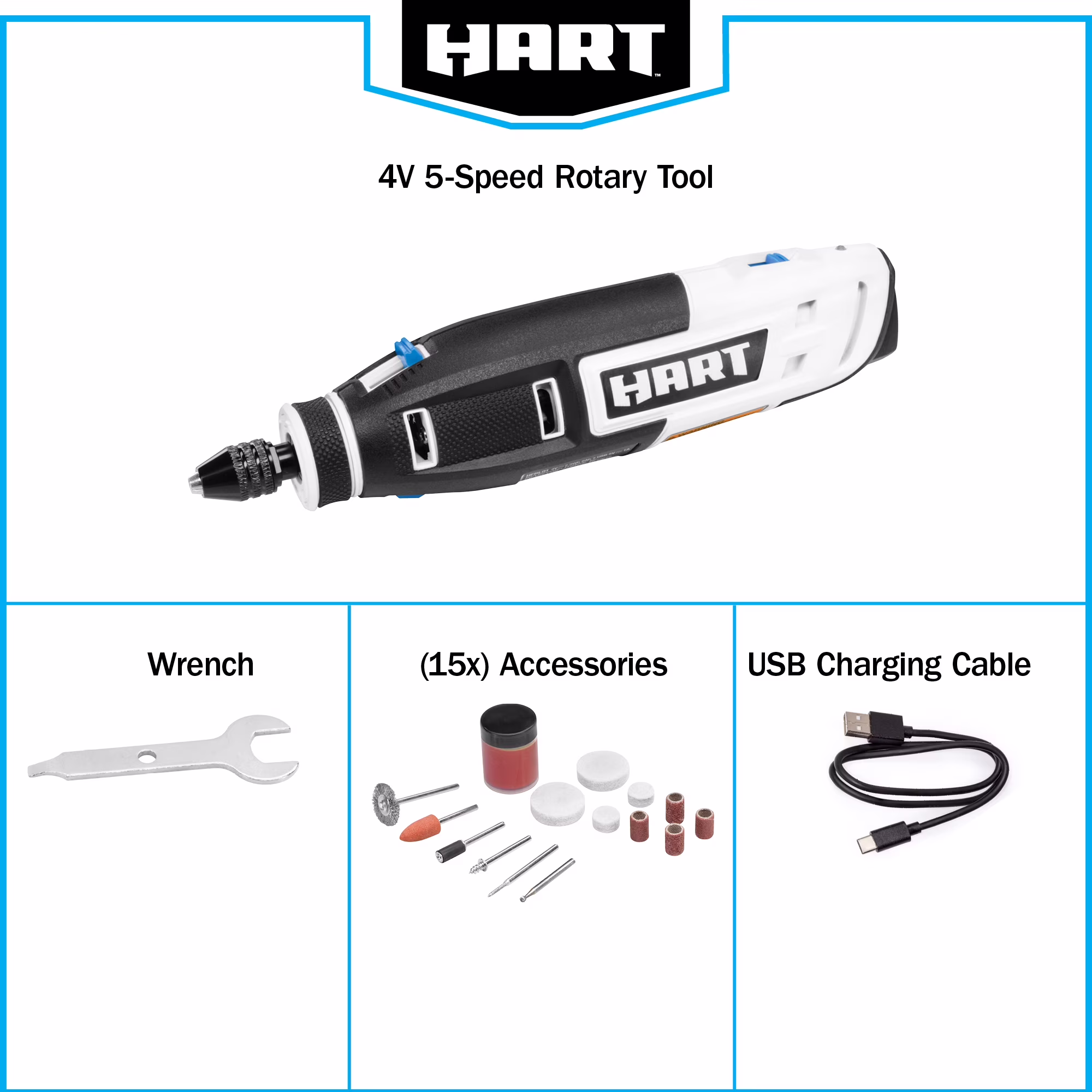 ce5cc0cc9afe7c9c7f563f9064e49d44cb1fb2c1da4527370c7a0bfcfa6b0a7c HART Battery Powered 4 Volt Rotary Tool Kit with Accessories