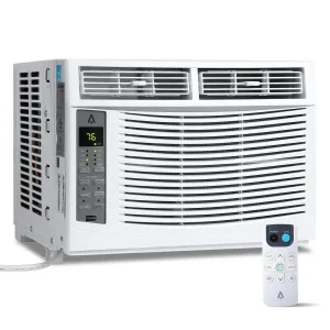 Window air conditioner with reusable filter and controls, 6000 BTU, 115 V~, suitable for rooms up to 250 square feet