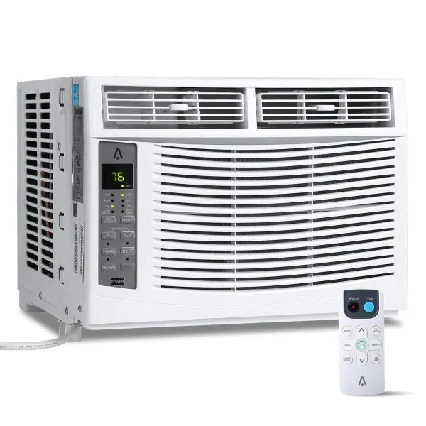ce617a9d914d7565a9d45cbe390f3dbd344367c03194f5b8b38ce1de6cbb9b3f Window air conditioner with reusable filter and controls, 6000 BTU, 115 V~, suitable for rooms up to 250 square feet