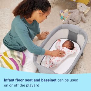 Graco Pack 'n Play Close2Baby Bassinet Playard Features Portable Bassinet Diaper Changer and More Derby(Derby/27x29x33 Inch (Pack of 1))