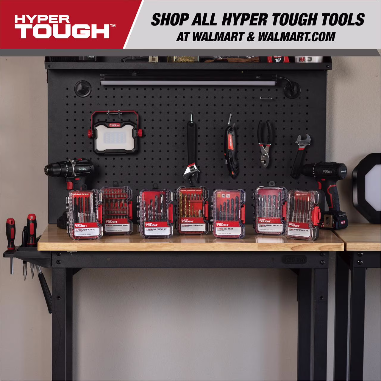 cf071e737f83d28447fc3caa716c00acdadb3377e0f6dac966864be95de9f023 Hyper Tough 22-Piece Drill & Drive Set in Click Fit™ Case