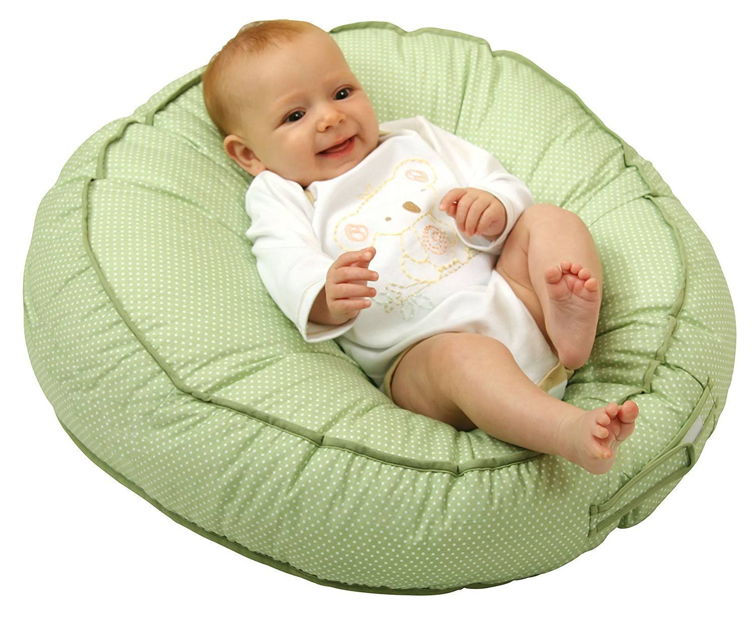 cf5648dfd80b16a02728603be93e9d1e2d85290514fd4a43b3b9a66e2f24acde Leachco Podster Infant Seat Lounger, Sling-Style, Adjustable Support, Sage Pin Dot