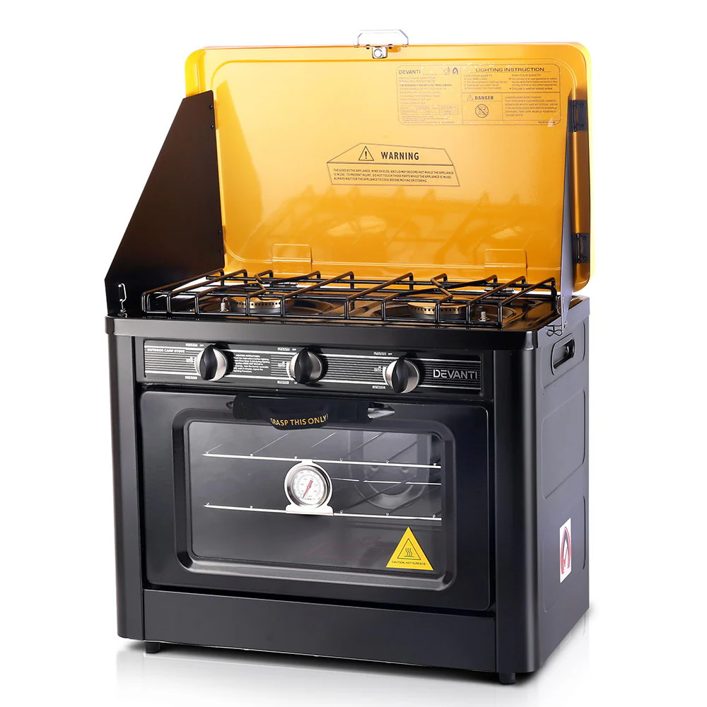 d17f6bb65390b29cdbaf29d492d99b872621877dc7b404fb7915abbe60fd7781 Devanti Portable Gas Oven LPG Black