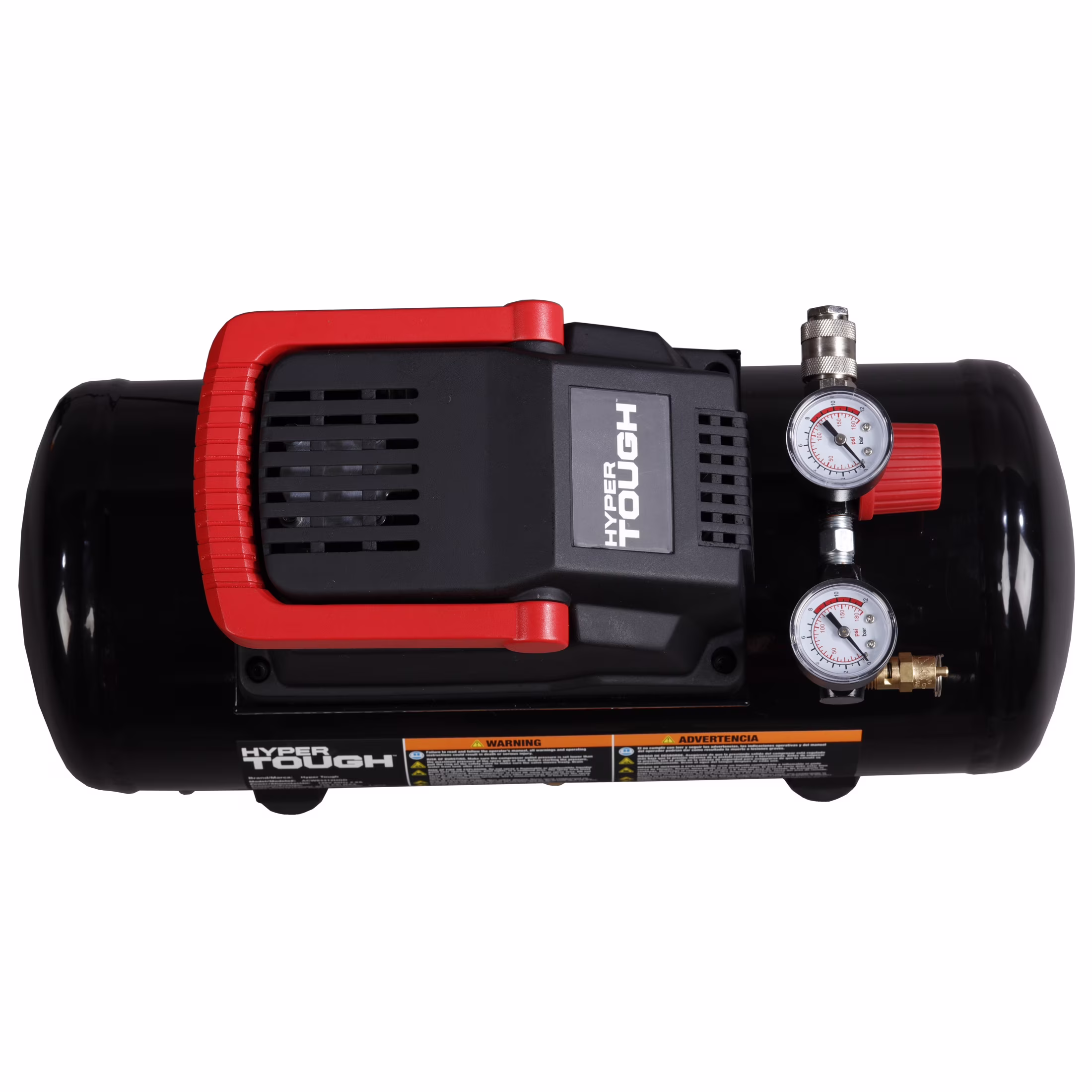 d28873de0f9fb9268d71f0caec18553605c44dc6e8d73fd3787546941cc829e1 Hyper Tough Black 100 PSI Oil-free Portable Air Compressor 3 gal