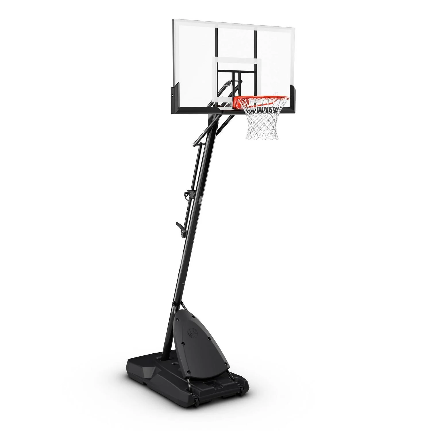 d39dc4f1707cc1d1b3df03cdb84340831352237dfd734572e7ff8885ac442d12 Spalding 54 In. Shatter-proof Polycarbonate Exacta heightA Portable Basketball Hoop System