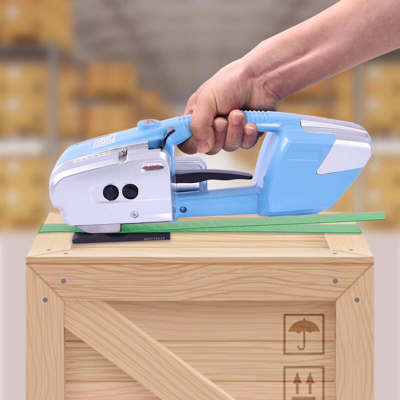 DENSET Automatic Strapping Machine Strapper Battery Operated Strapping Banding Tool Kit For 1/2-5/8" PP PET Straps