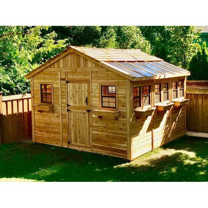 d4f182c52f4e6abf88207b910cab1b99386451a0388d52e417775cd74015c8a6 12 ft. W x 12 ft. D Cedar Wood Sunshed Garden Shed