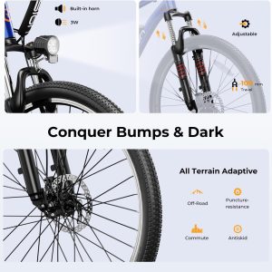Eb5 Electric Bike 500W Motor 40Miles 20Mph(Dark/Standard)